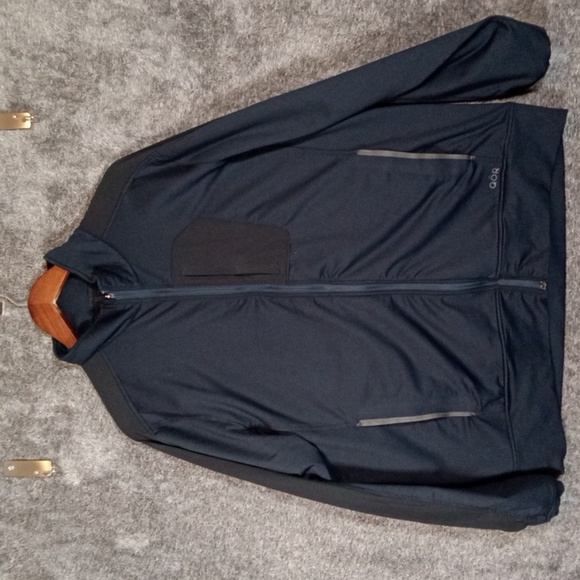 QOR mens Ma1 Bomber Jacket Blue Performance Full Zip Long Sleeve Size XL - Picture 2 of 9